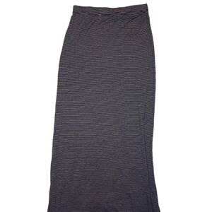 BLACK AND WHITE STRIPED MAXI PENCIL SKIRT